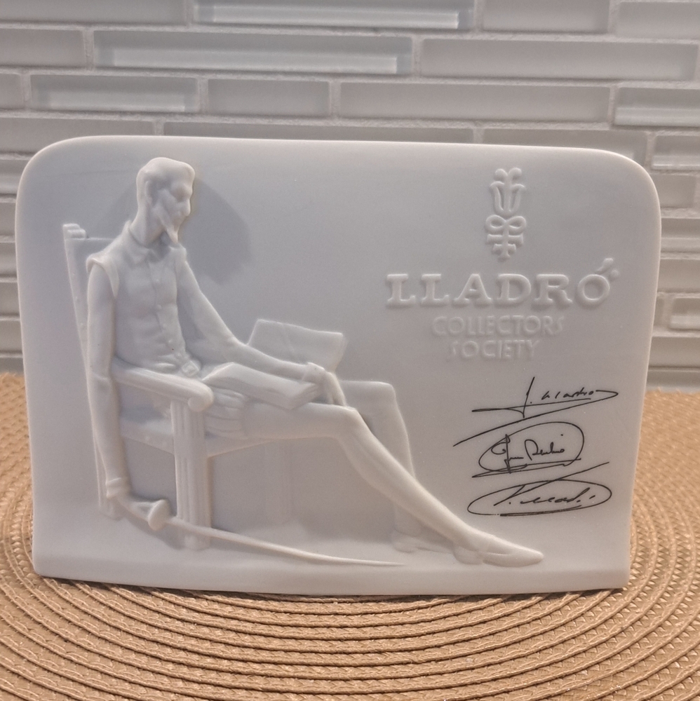 Lladro Don Quixote Porcelain Bisque Plate Shellback Collector Society Signed